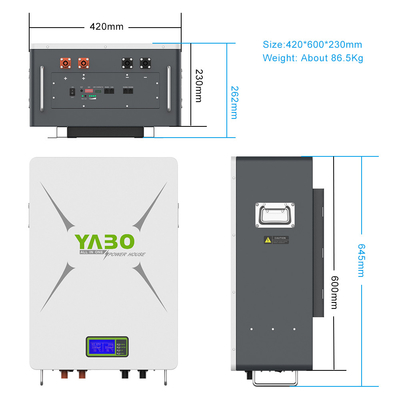 5kw 10kw 12kw Isi Ulang Baterai Lifepo4 Powerwall Rumah 51.2v 48v 200ah