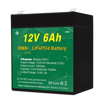 sepeda motor 12.8v 12v 6ah Lifepo4 Battery Pack Produsen Sistem Alarm Surya