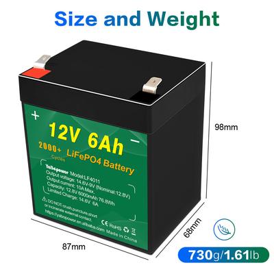 sepeda motor 12.8v 12v 6ah Lifepo4 Battery Pack Produsen Sistem Alarm Surya