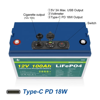 100ah Lifepo4 12v Paket Baterai Solar Bms BOATS UPS Golf Carts