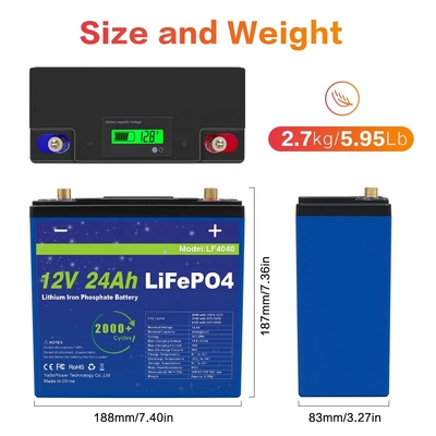 Paket Baterai Lifepo4 24Ah 12v Dengan Siklus Dalam Kapasitas Terkemuka