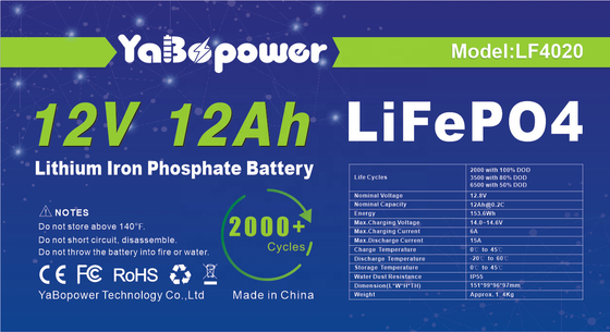 Pabrik Penjualan Panas Disesuaikan 12v 12Ah Discharge Saat Ini 6A Baterai Lifepo4 Dengan Kapasitas Menonjol