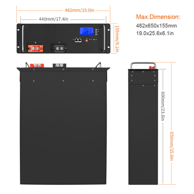 Baterai Lifepo4 Isi Ulang 48v 50ah 100ah 51.2v Li Ion Deep Cycle