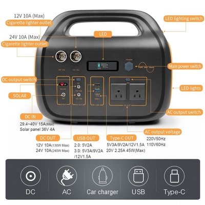 Lithium ion Solar Generator Power Bank 720.72Wh AC 220V 110V 600W pembangkit listrik tenaga surya portabel