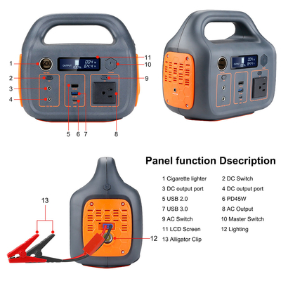 Output penyimpanan energi portabel 110V AC baterai lithium ion 300W pembangkit listrik rumah energi terbarukan