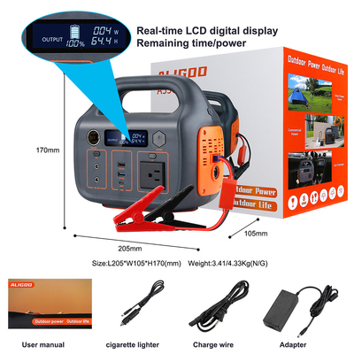 Output penyimpanan energi portabel 110V AC baterai lithium ion 300W pembangkit listrik rumah energi terbarukan