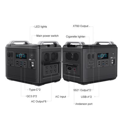 Generator energi baru MPPT input dua arah 2000W pembangkit listrik portabel lifepo4 cepat 2000w