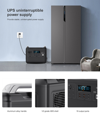 Ups Lithium Pembangkit Listrik Portabel Lifepo4 Solar 2000W 1000 Watt Dua Arah Cepat