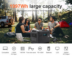 Ups Lithium Pembangkit Listrik Portabel Lifepo4 Solar 2000W 1000 Watt Dua Arah Cepat