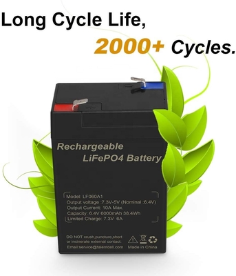 6Ah 6V Lifepo4 Deep Cycle Baterai Lithium Untuk Mainan Sepeda Bumper Lampu Depan Mobil