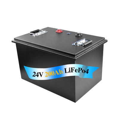 Baterai Forklift Lifepo4 24 Volt Listrik Kasus Tahan Air Monitor Lanjutkan 200Ah