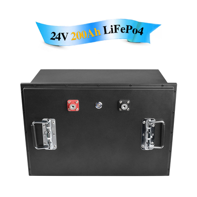 Baterai Forklift Lifepo4 24 Volt Listrik Kasus Tahan Air Monitor Lanjutkan 200Ah