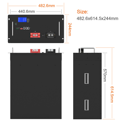 Deep Cycle LiFePO4 Baterai Lithium 50Ah 100Ah 150Ah 48V 200Ah Untuk Tata Surya