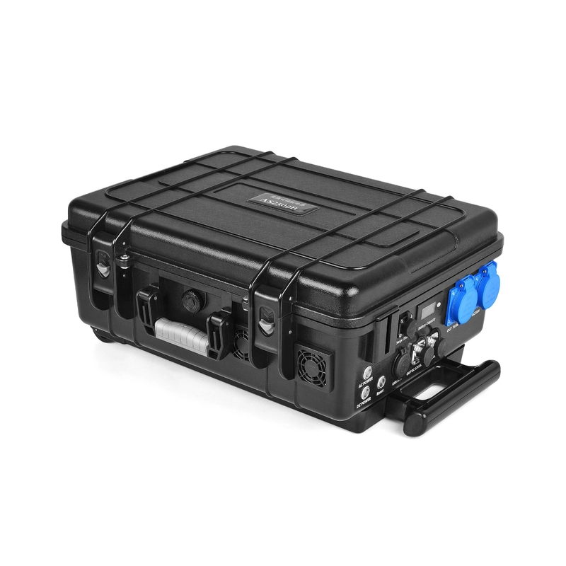 Mobil Listrik Lithium Portable Power Station Bank Trolley Case Solar Backup Supply 2500wh